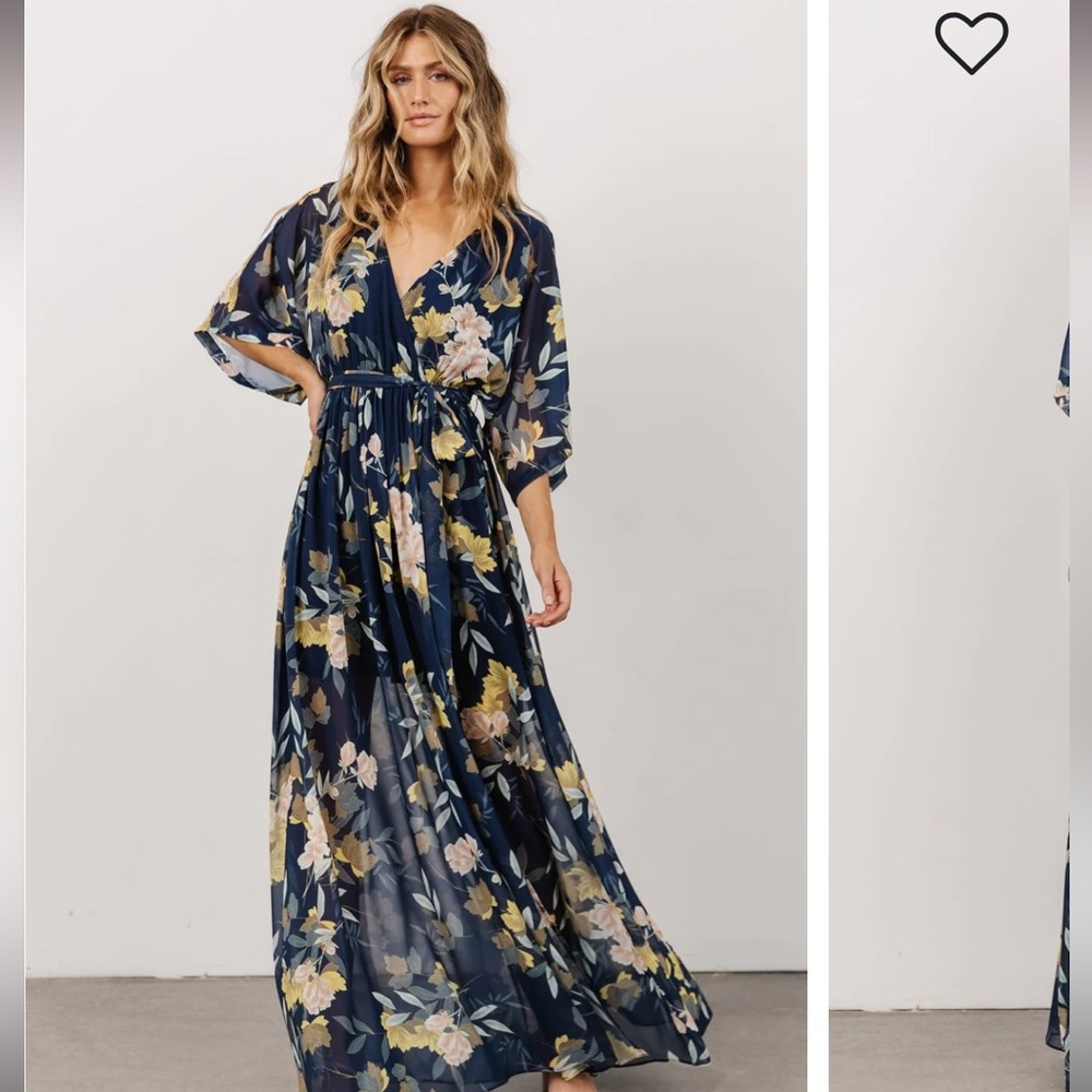 Navy Floral Maxi Dress/ Baltic Born